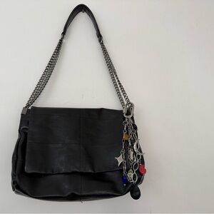 Zara Black Shoulder Bag with Chain and Charms